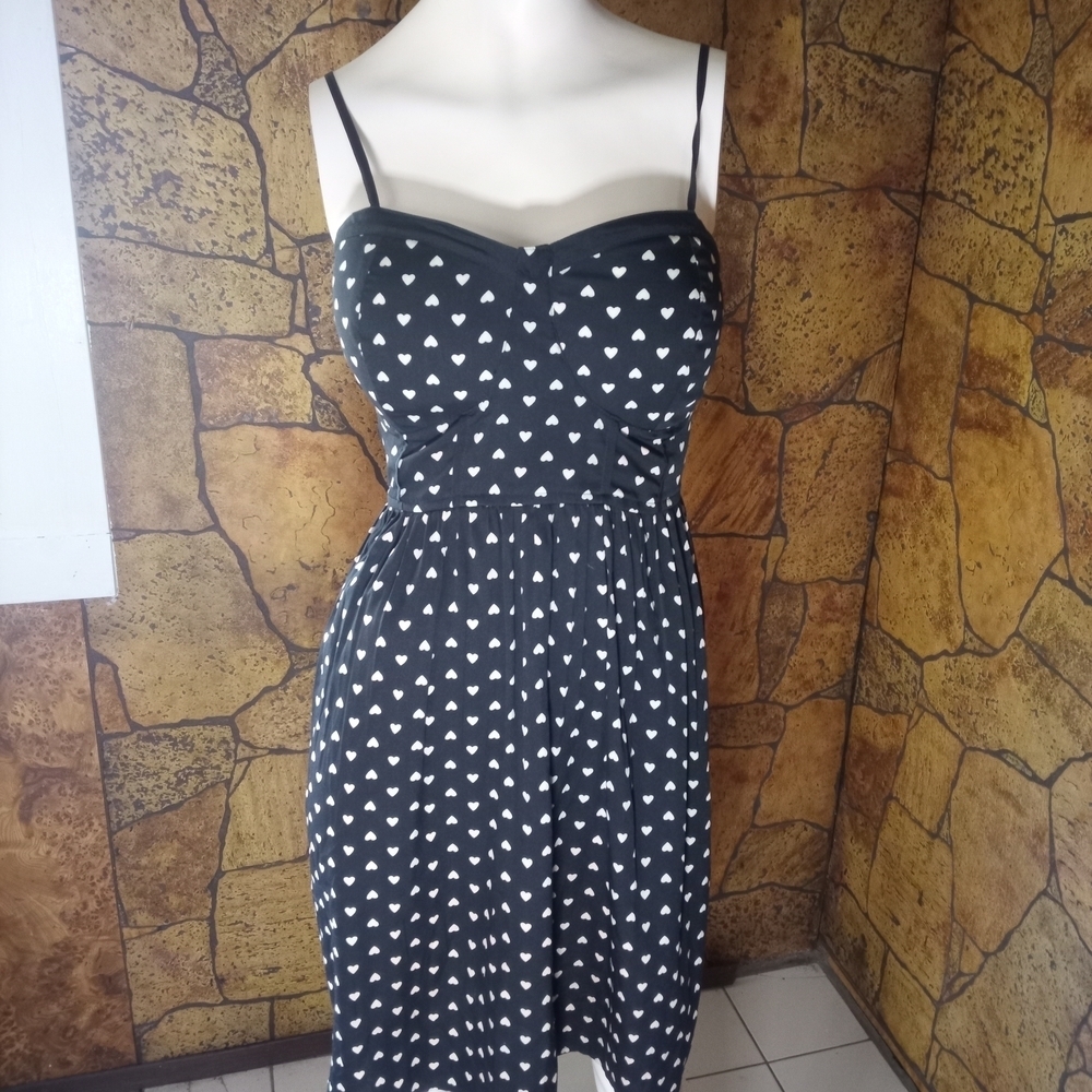 Black Heart Print Women's Dress